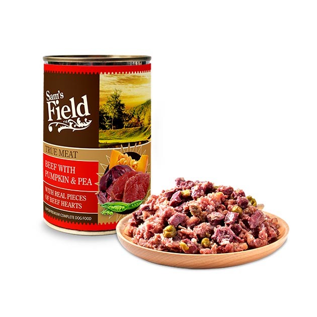 Sam's Field GOVEDINA z BUČO in GRAHOM 400g