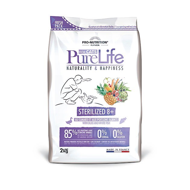 Pure Life Cat STERILIZED 8+ brez žit in glutena 2kg